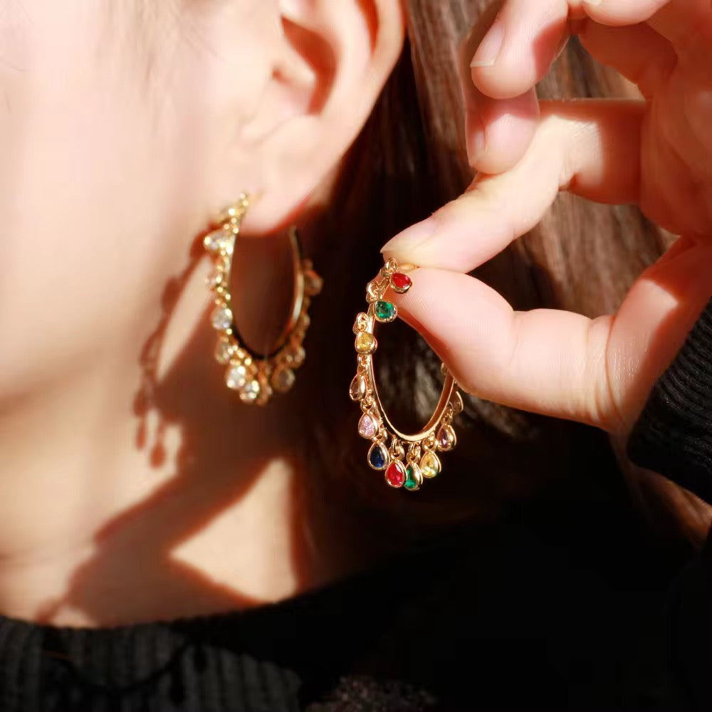 Petite Moment Cz Charm Hoops
