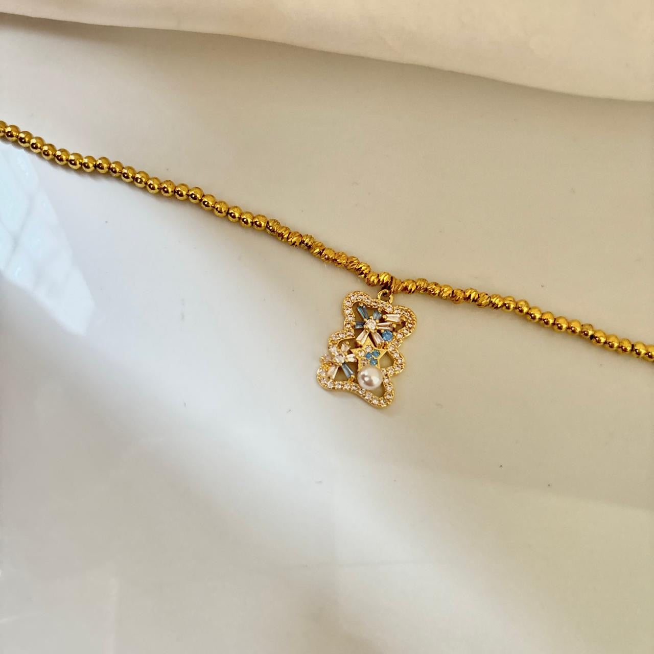 Glitzy Teddy Beaded Bracelet