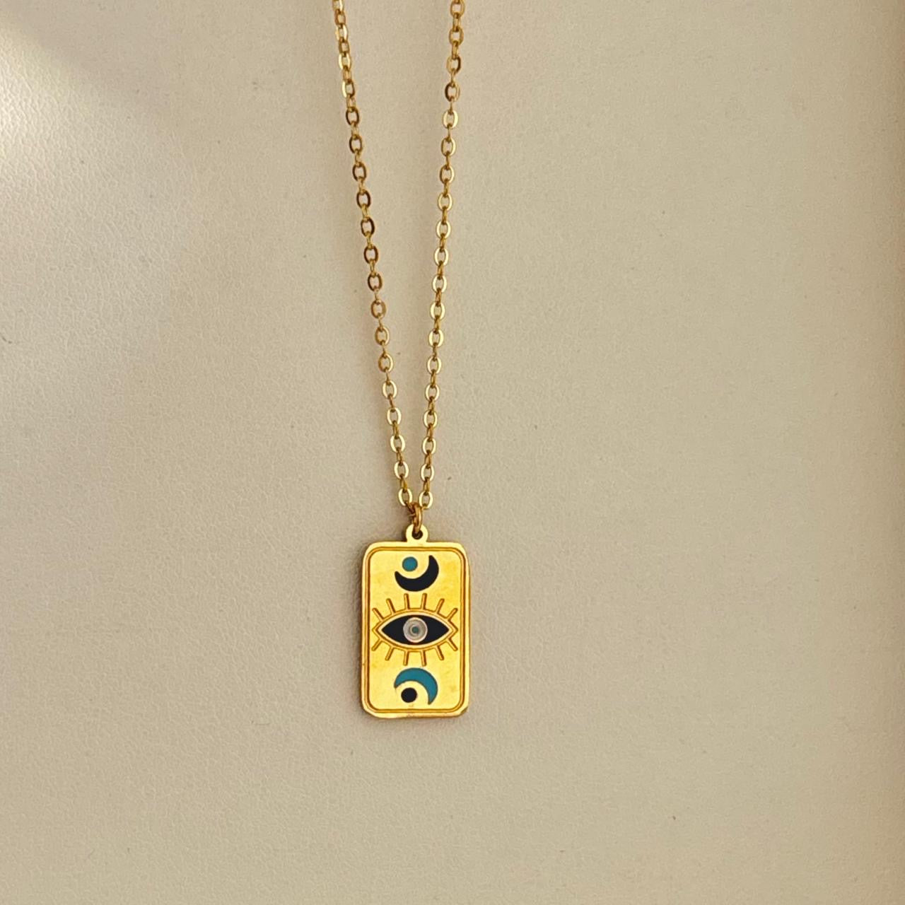 Tarot Boho Eye Necklace -18K