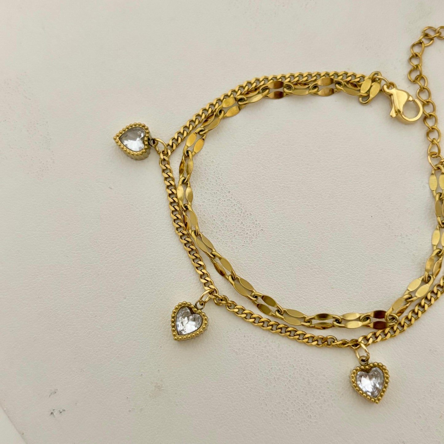 Esme Heart Charm Layered Bracelet