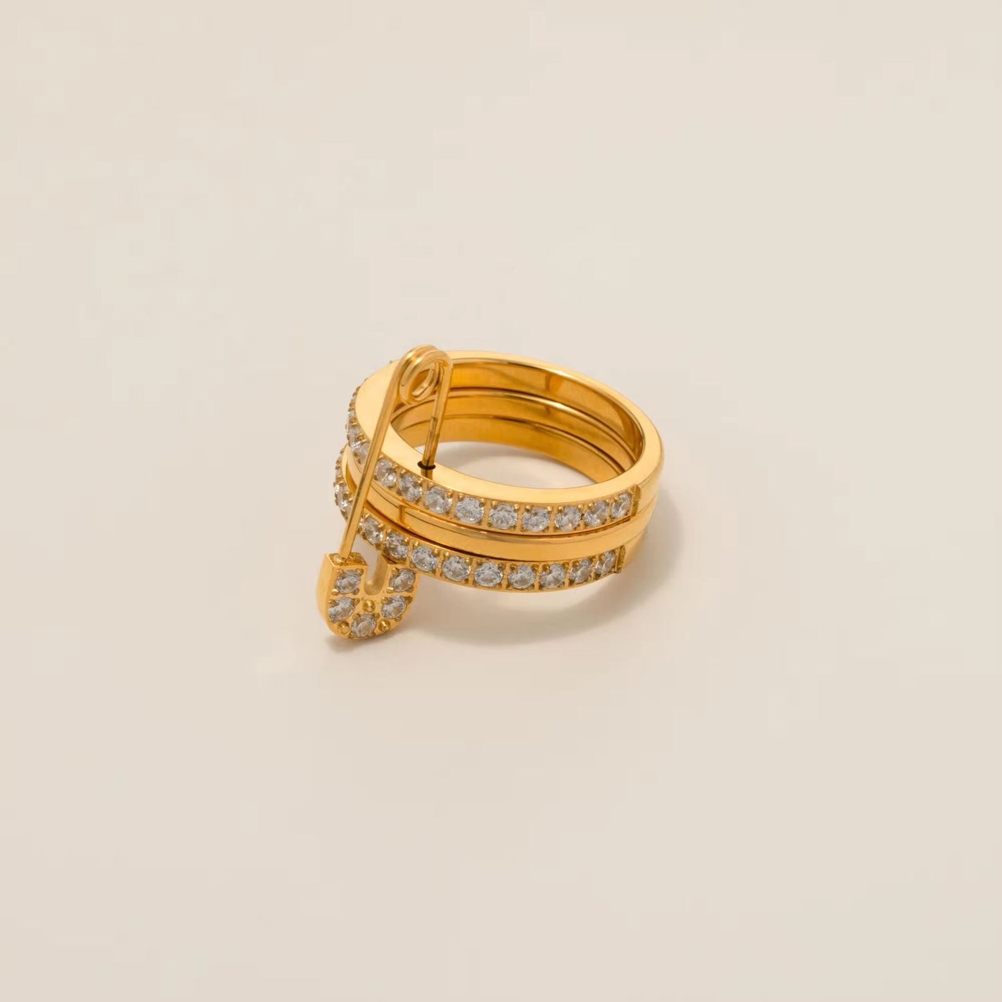 Pinned With Diamond Stack Ring
