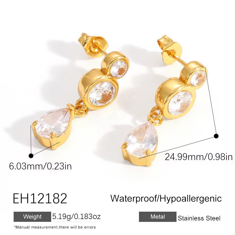 Amour Diamond Drop Studs