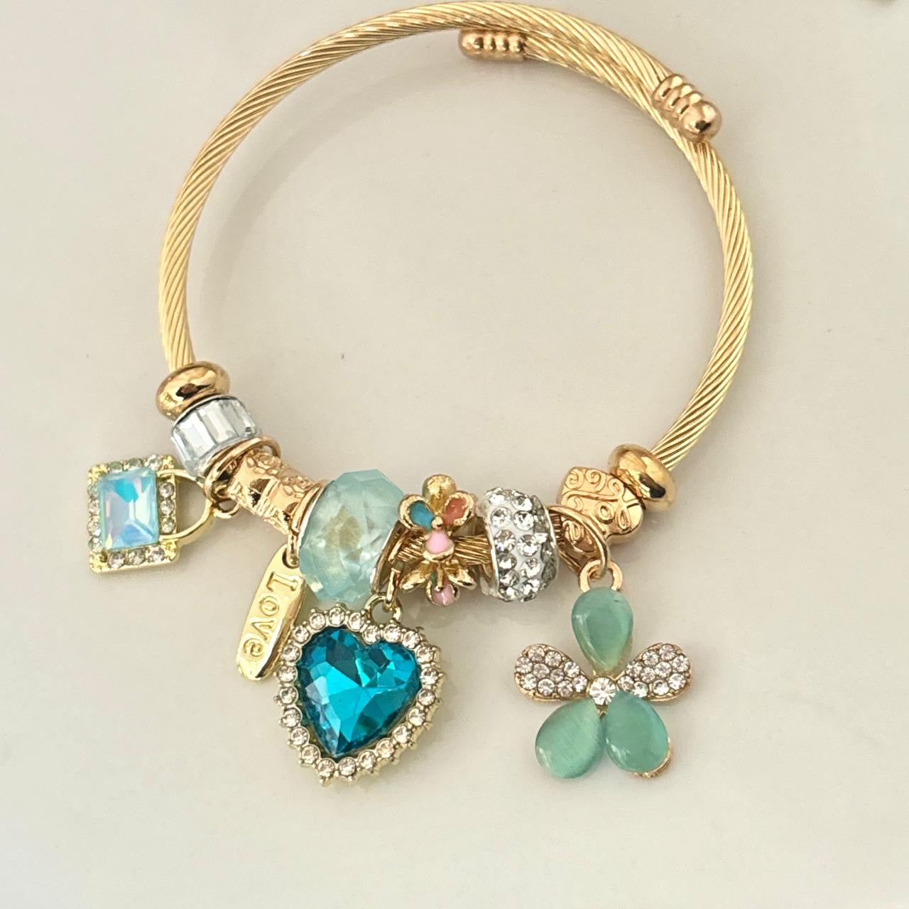 Euphoria Flora Multi Charm Bracelet -Whimsy Blue