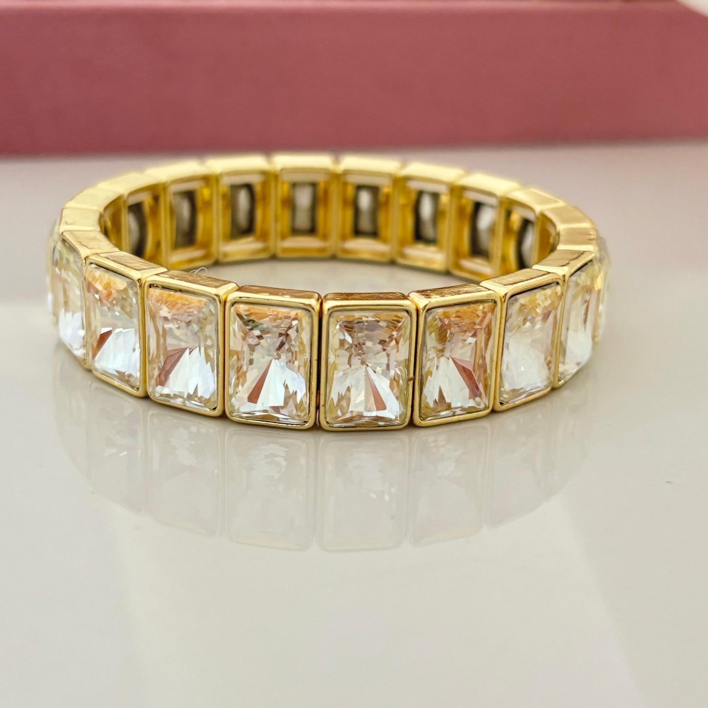 Luxurious Baguette Cluster Bracelet -Adjustable