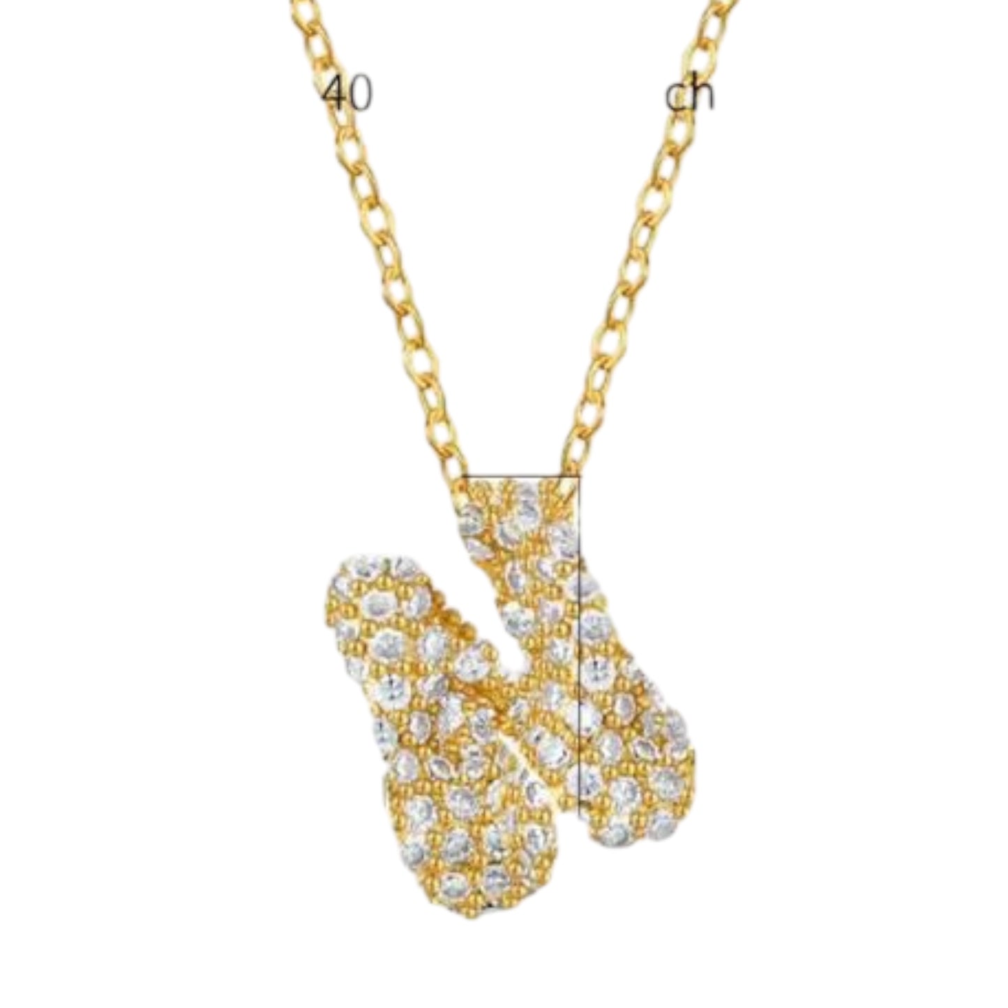 Paved Puffy Initial Necklace 2.0