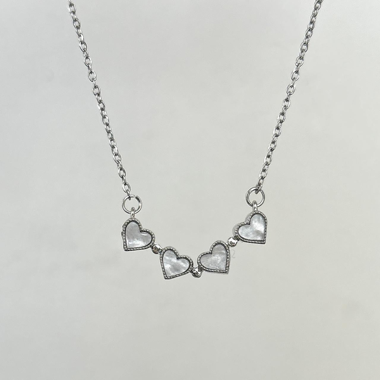 Petite Heart Silver X Black Four Way Necklace - Double Sided X Magnetic