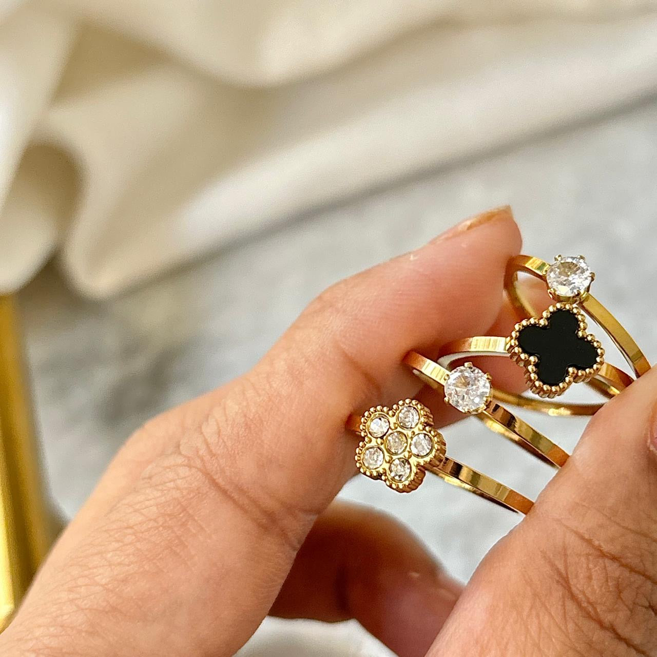 Queenie Ringset -18K | Set of 4 Rings