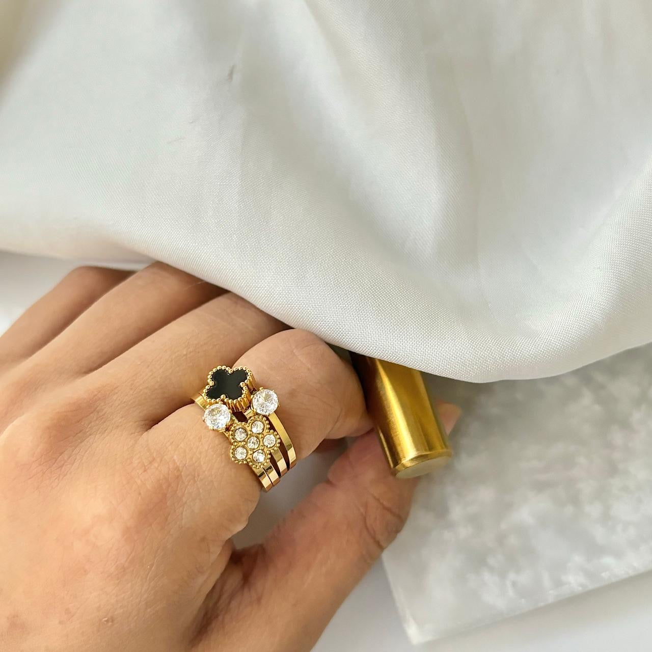Queenie Ringset -18K | Set of 4 Rings