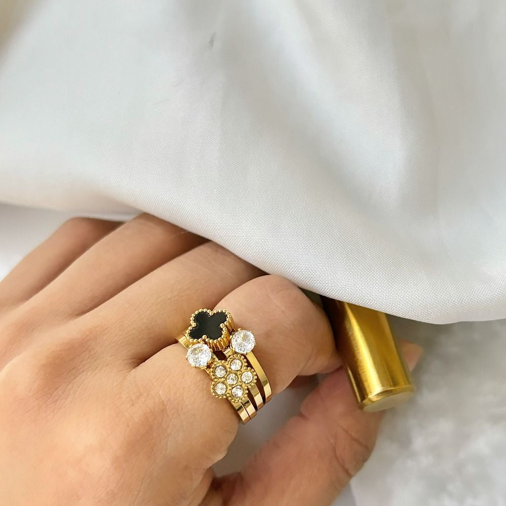 Queenie Ringset -18K | Set of 4 Rings