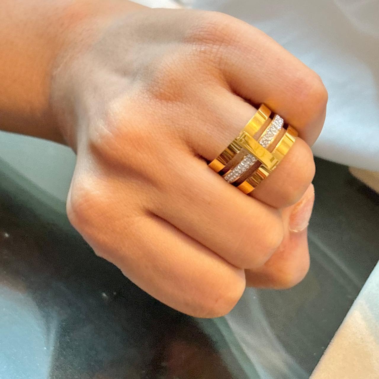 Tri Stacked LUX Ring
