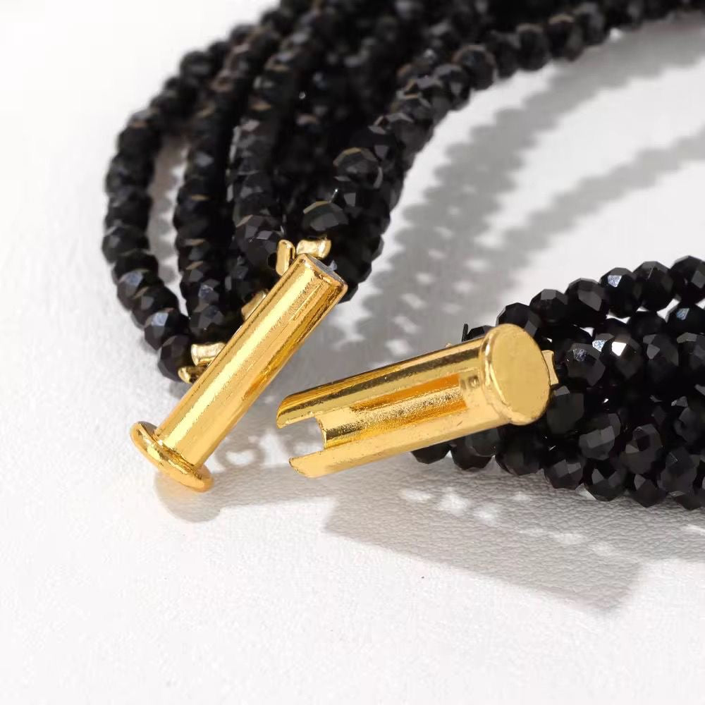 Black Beaded Bracelet