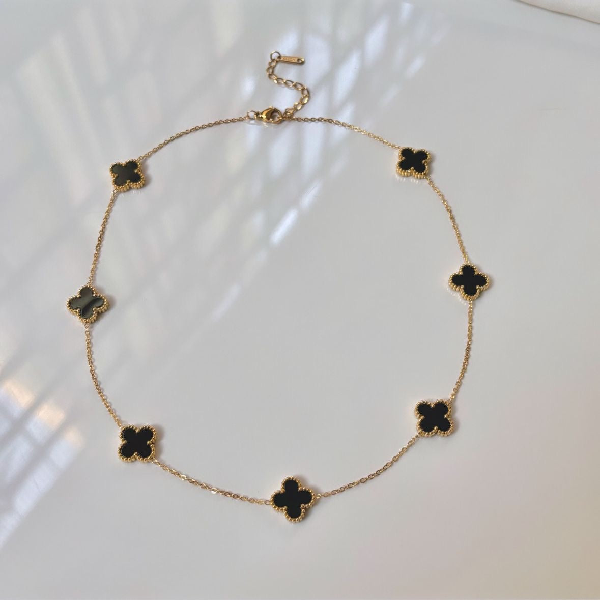 Luxe Black 7 Motifs Clover Necklace -Limited Edition