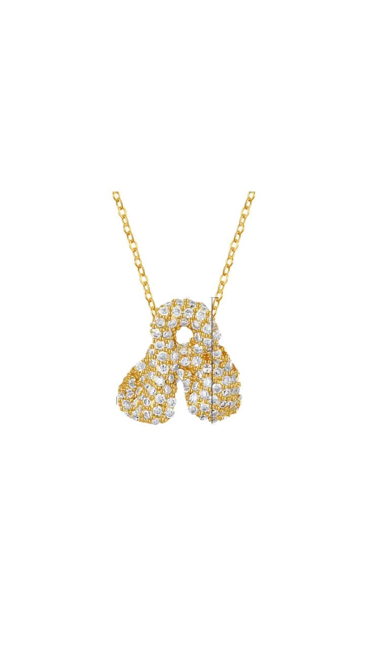 Paved Puffy Initial Necklace 2.0