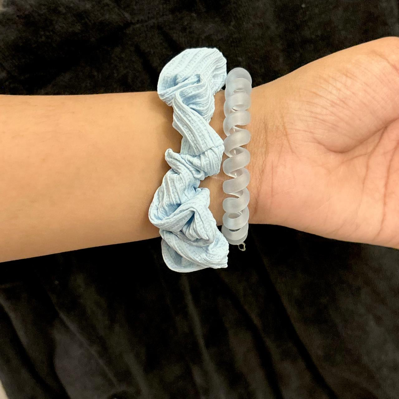 Hair Set -Baby Blue (Scrunchie + Hair Tie)