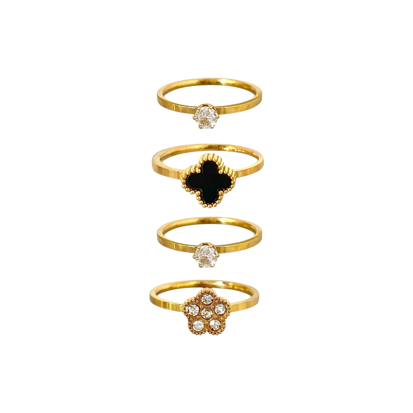 Queenie Ringset -18K | Set of 4 Rings