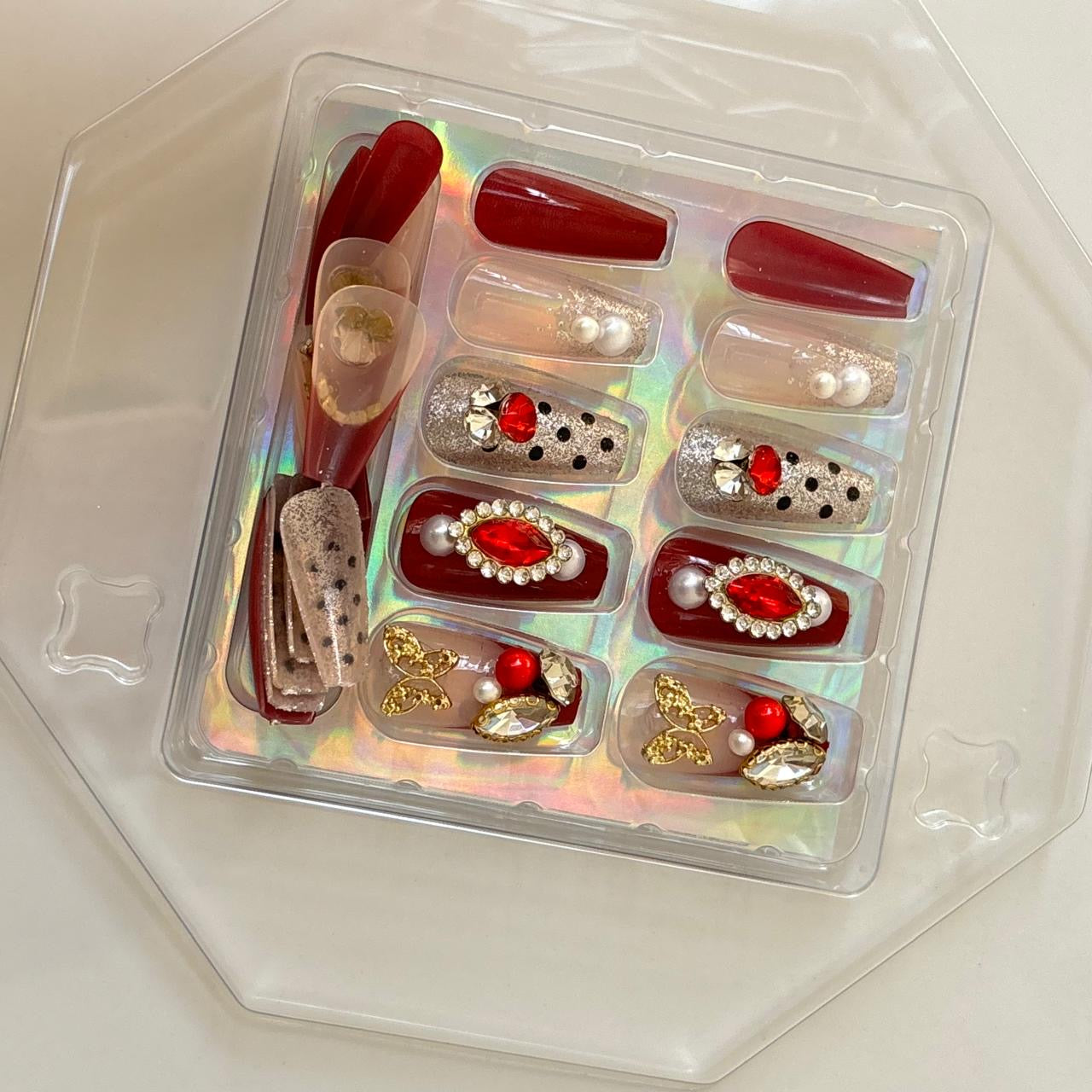 Aesthetic Y2K Rhinestone Nail Set -24 Pieces