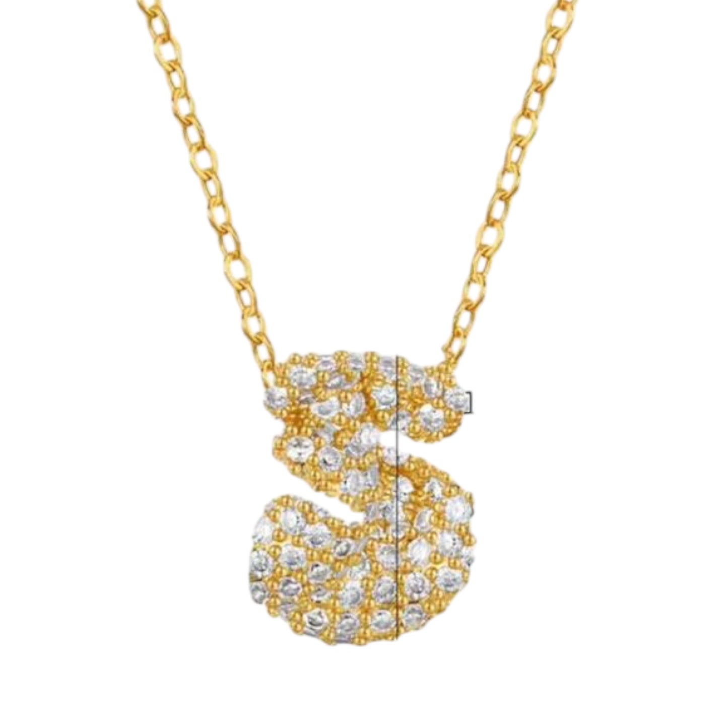 Paved Puffy Initial Necklace 2.0