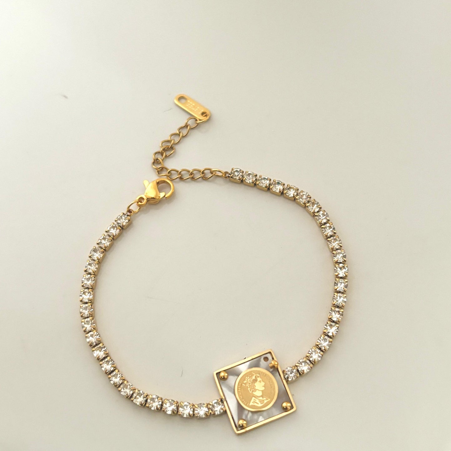 Shell X Coin Tennis Bracelet