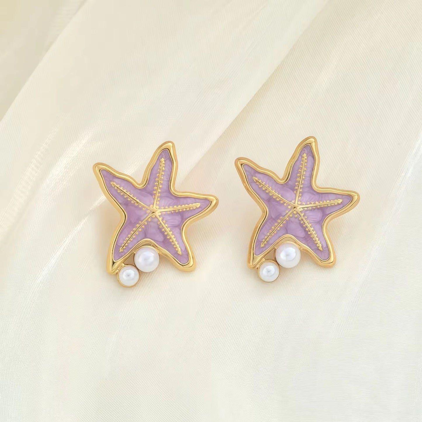 Ocean Star Studs -Lilac