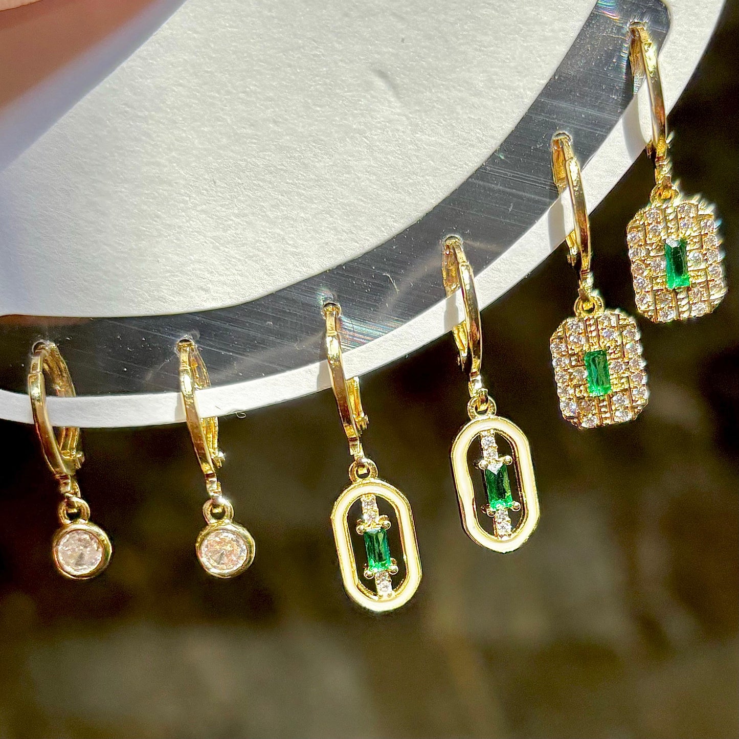 Diamantés Gem Hoops & Huggies Set