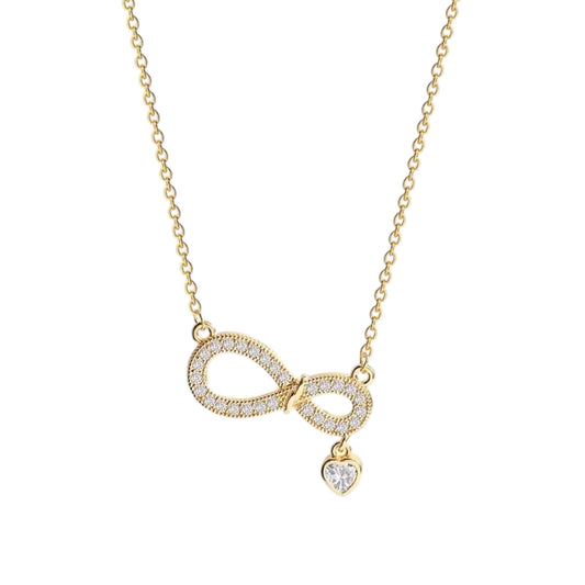 Infinity X Dainty Heart Charm Necklace