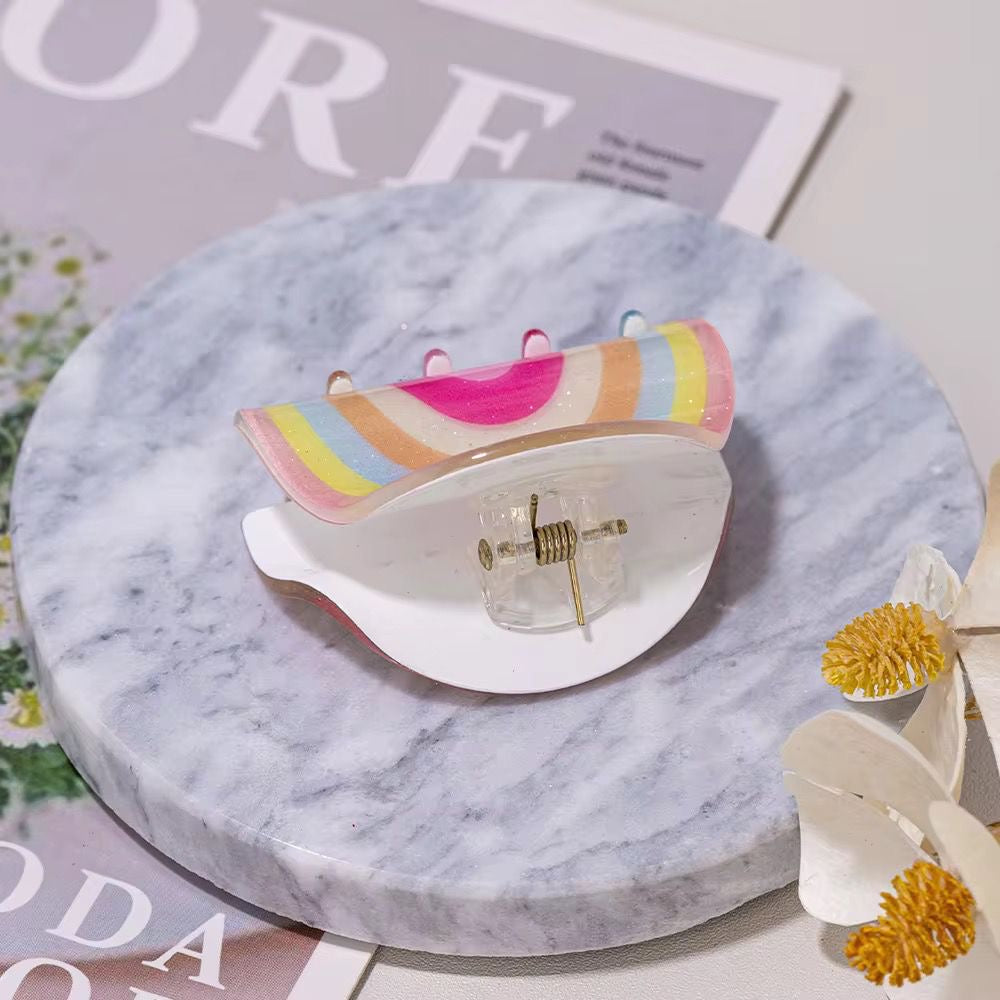 Rainbow Pastel Claw Clip