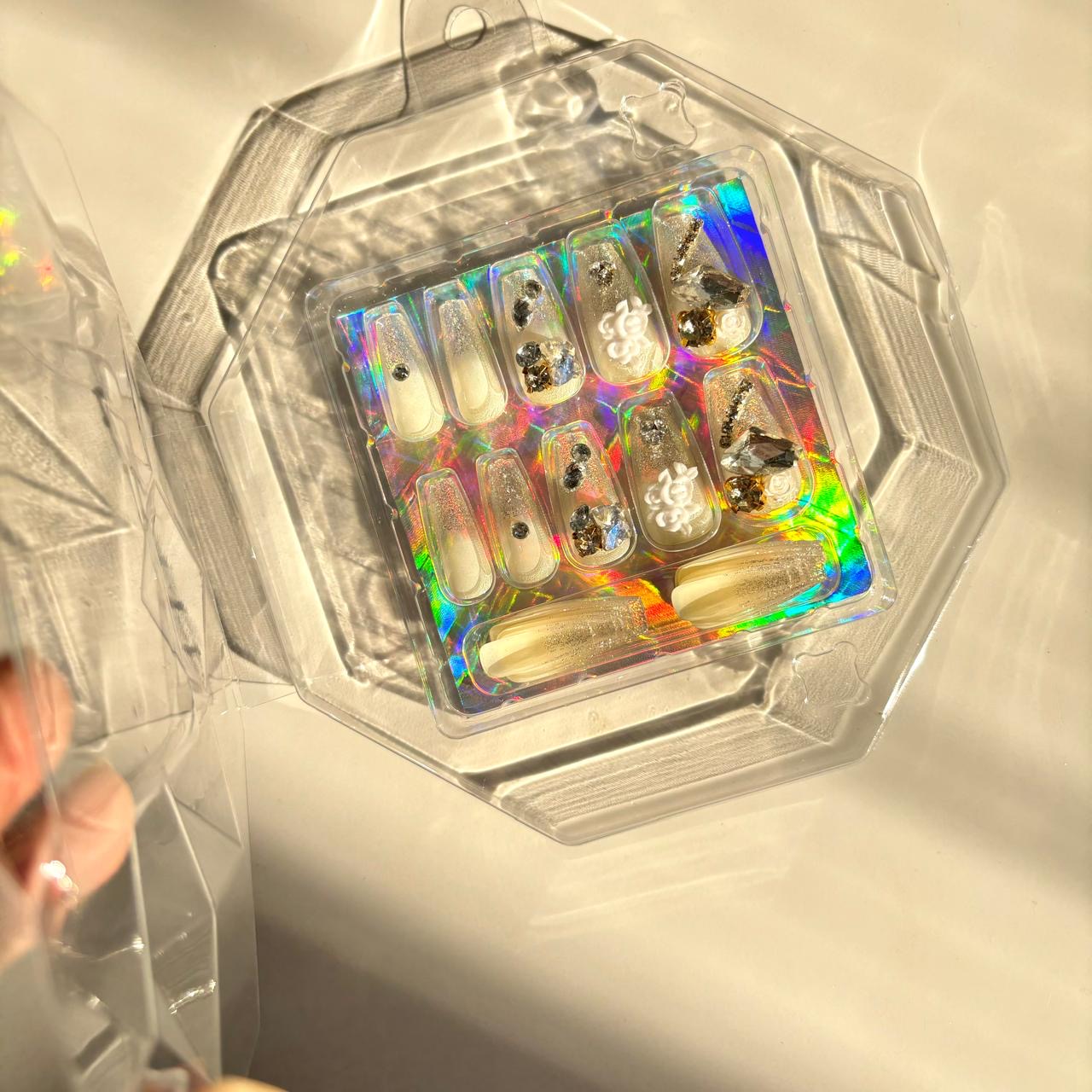 Sparkly Ombre Rhinestone Press On Nails