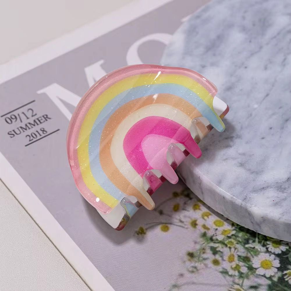Rainbow Pastel Claw Clip