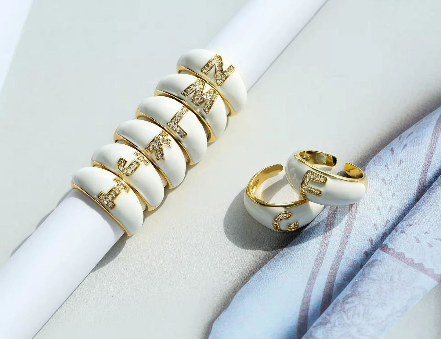 Initial Enamel Ring -Adjustable