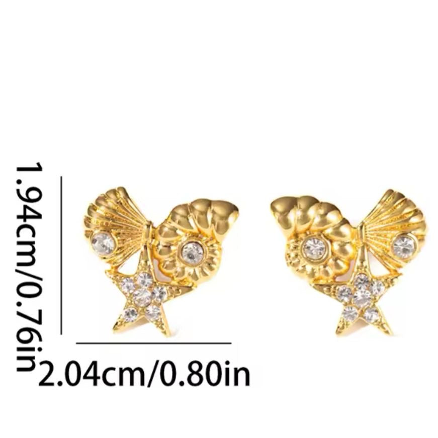 Oceanic Serenade Studs -18K