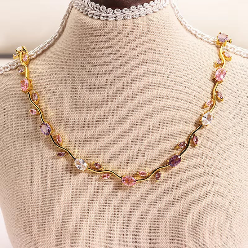 Rose Wine Ombre Necklace