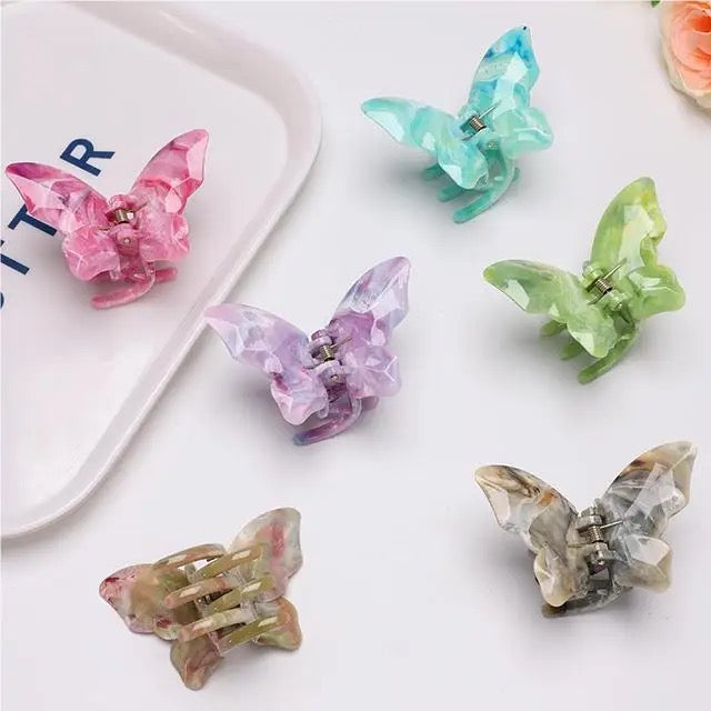 Mariposa Marble Claw Clip -Pink