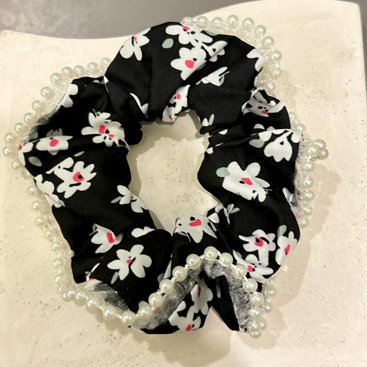 Pearl Black Forest Scrunchie