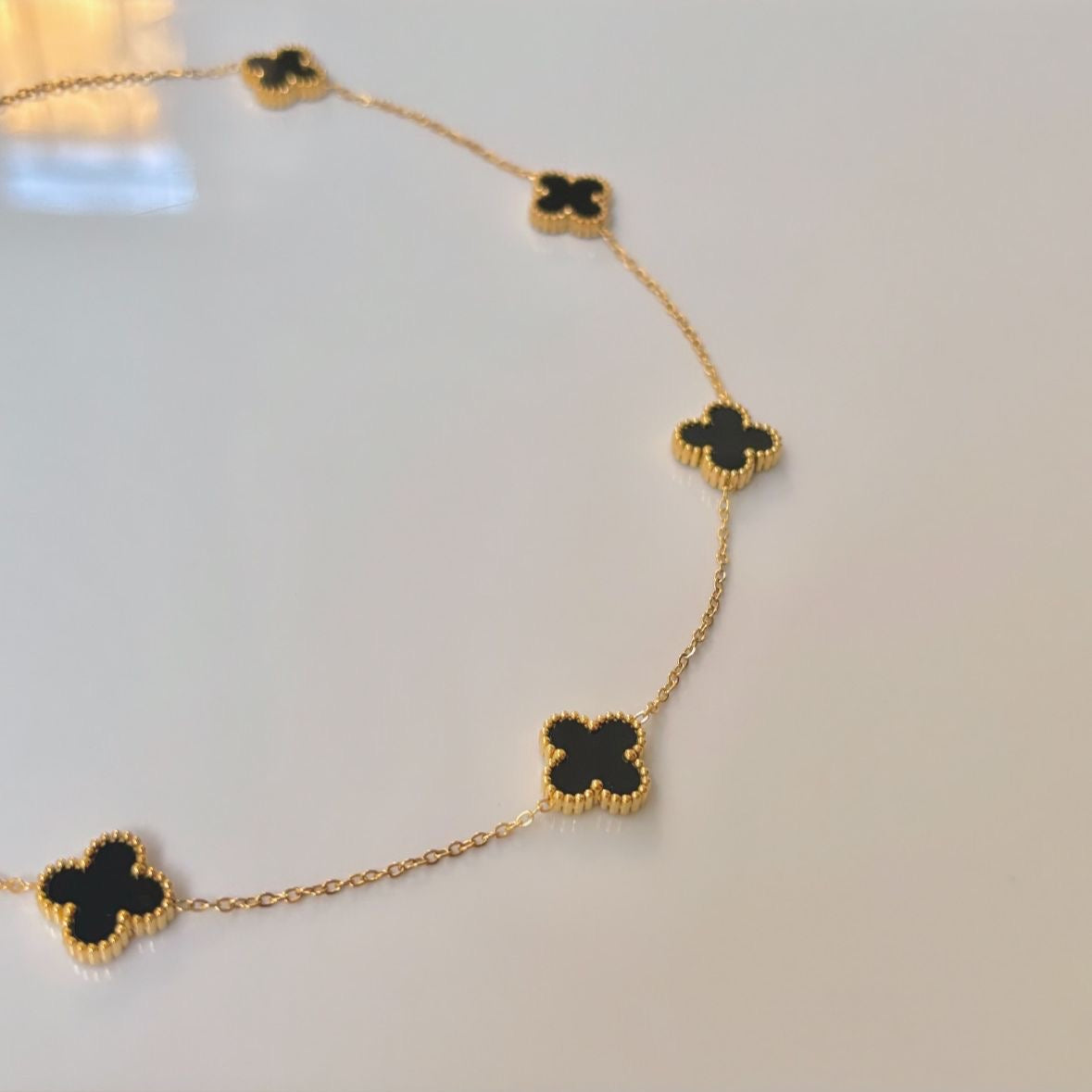 Luxe Black 7 Motifs Clover Necklace -Limited Edition