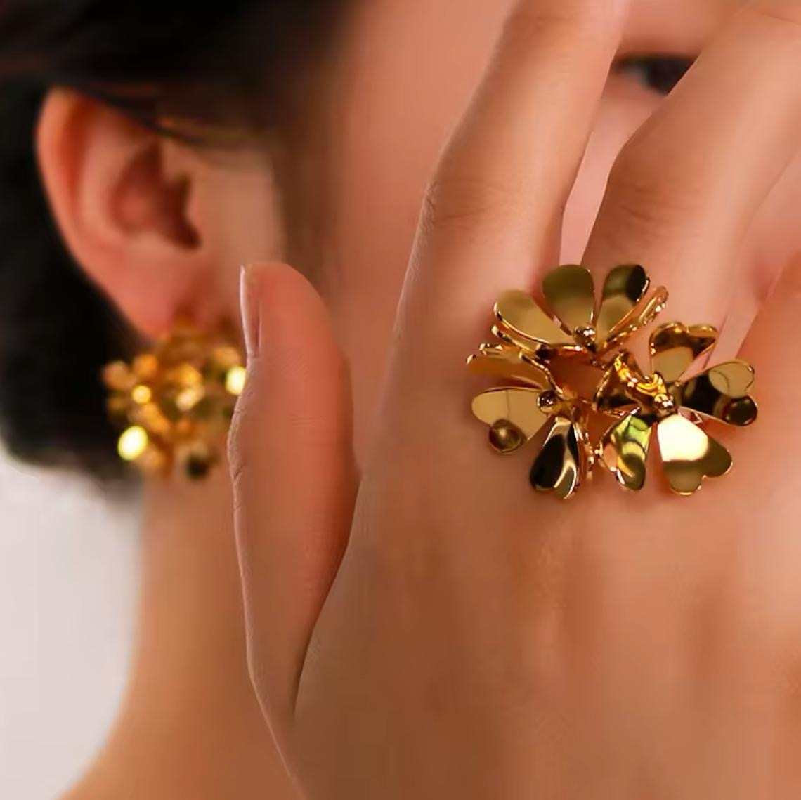 Flora Party Glitz Ring -18K