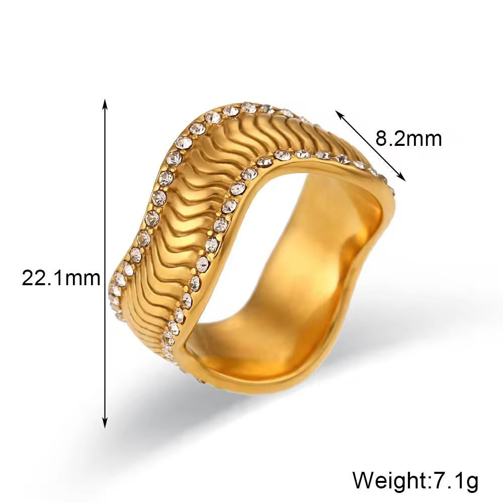 Lexux Diamond Wave Ring