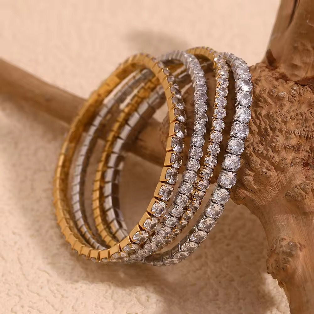 Luxe Tennis Bracelet-18K | Adjustable