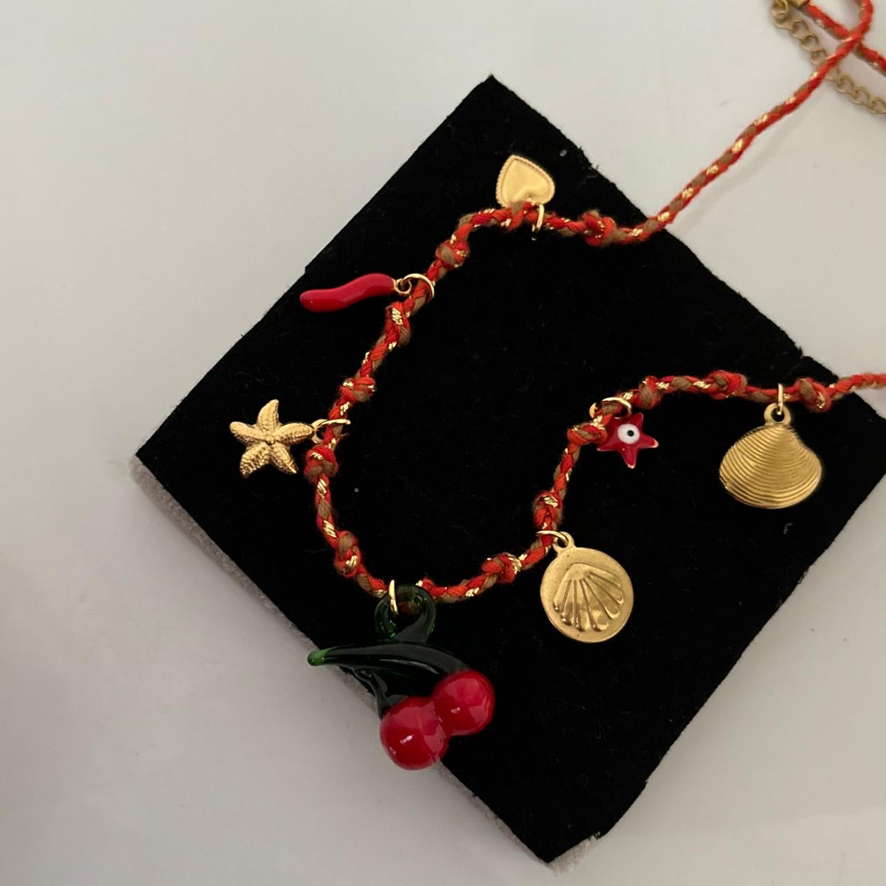 Cherry Cola Charm Cord Necklace