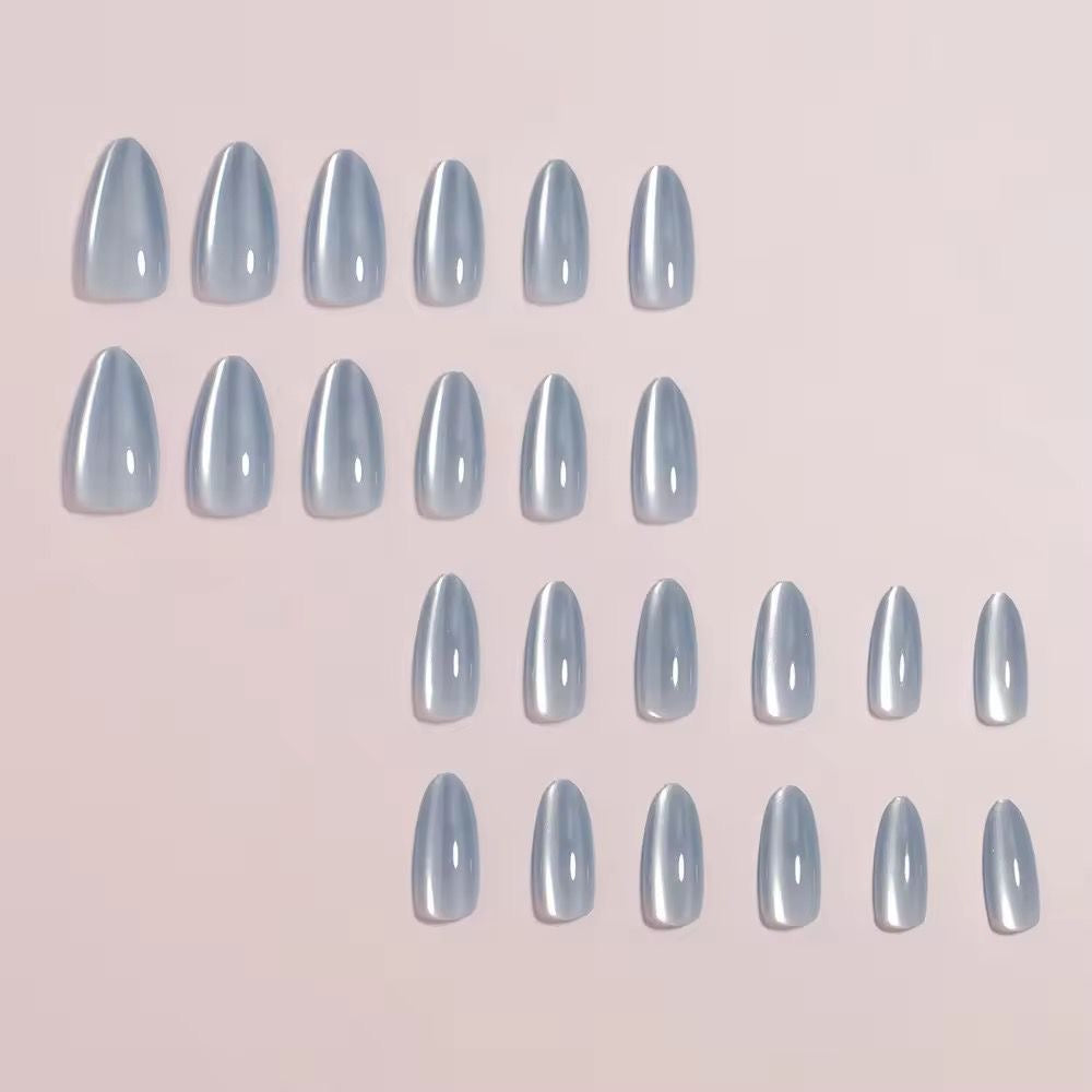Icy Blue Eye Press On Nails -Almond Shape