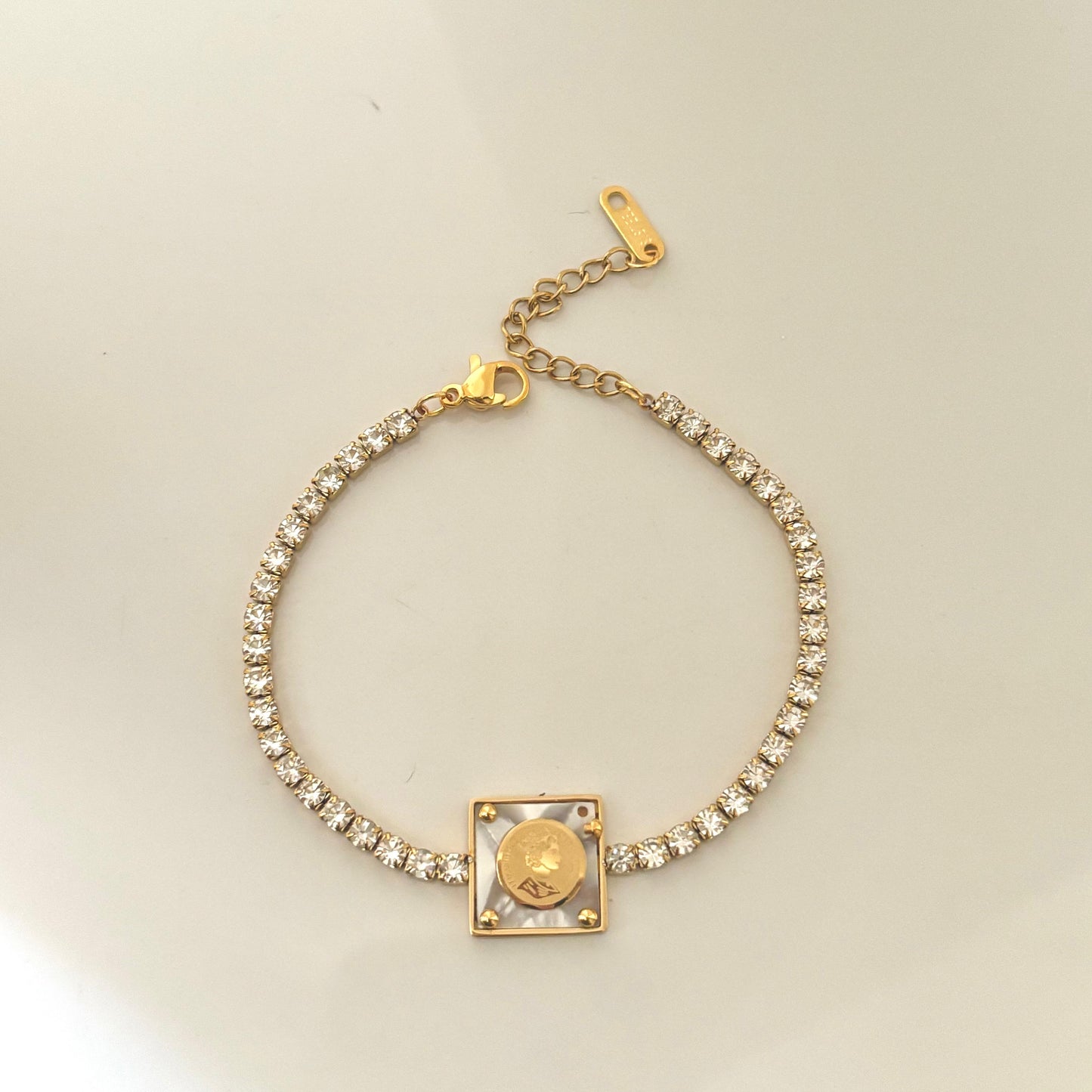Shell X Coin Tennis Bracelet