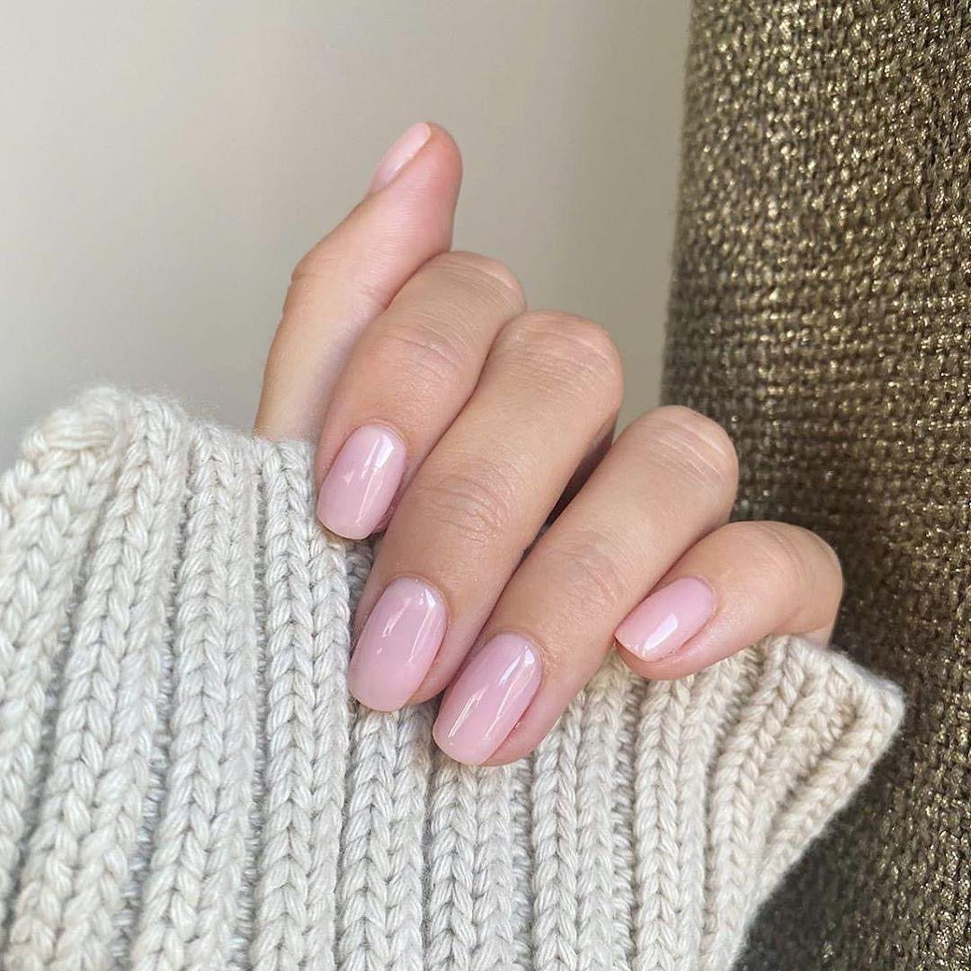 Baby Pink Gel Press On Squaroval Nails