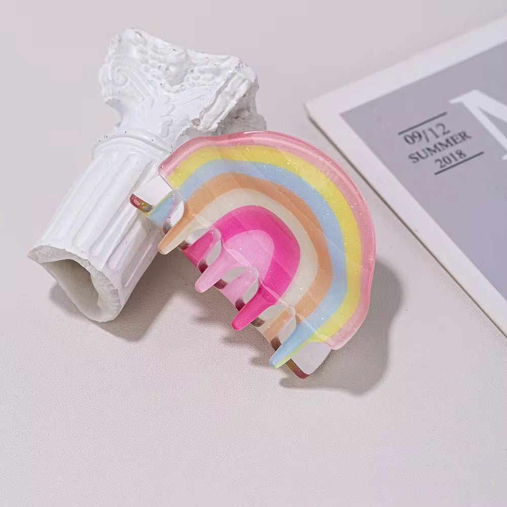 Rainbow Pastel Claw Clip