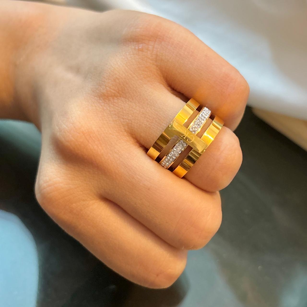 Tri Stacked LUX Ring