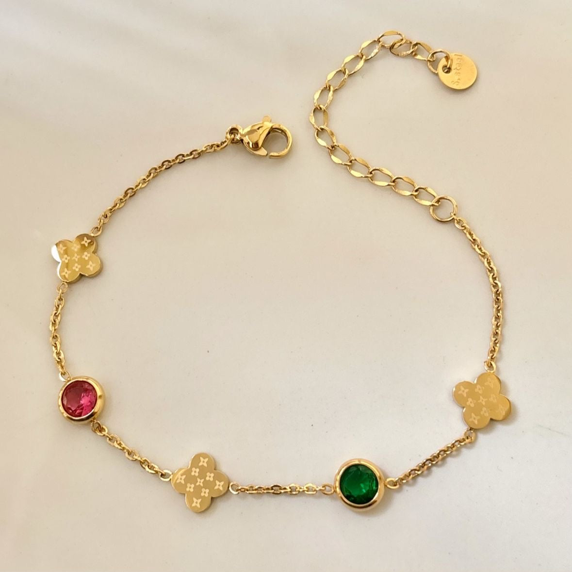 Luxe Multi Cz Clover Bracelet