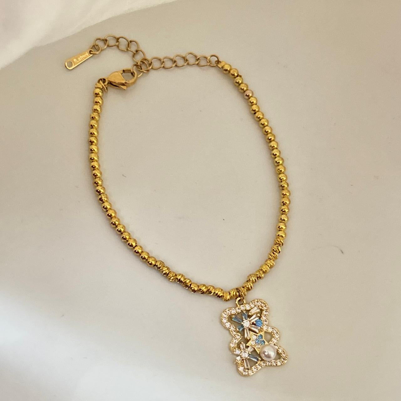 Glitzy Teddy Beaded Bracelet