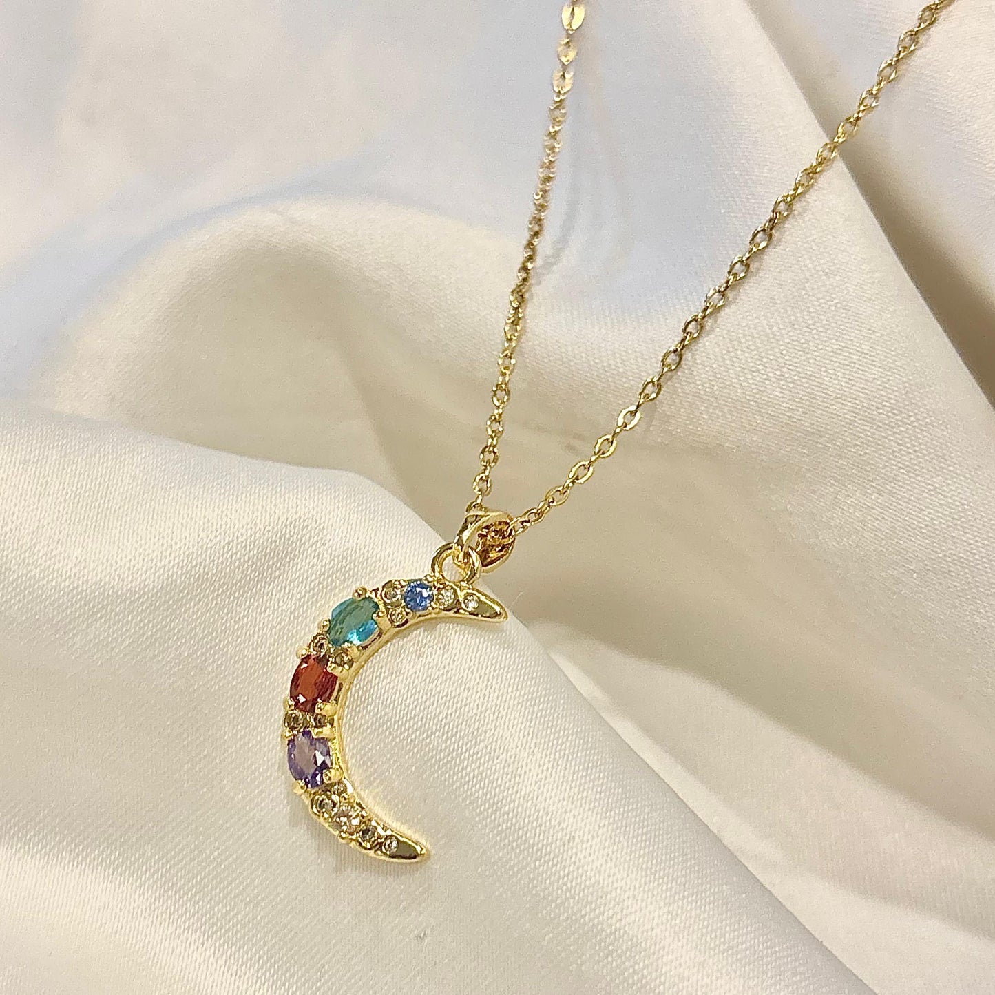 Magical Luna Necklace -Multi Zircons