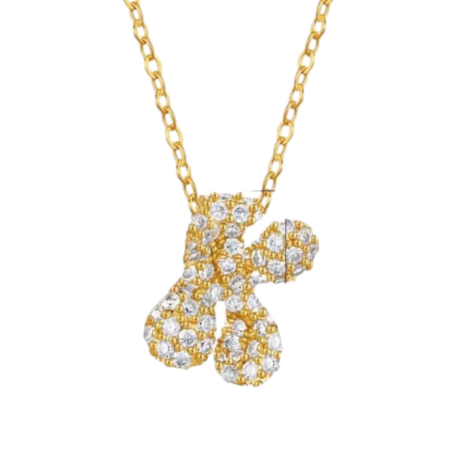 Paved Puffy Initial Necklace 2.0