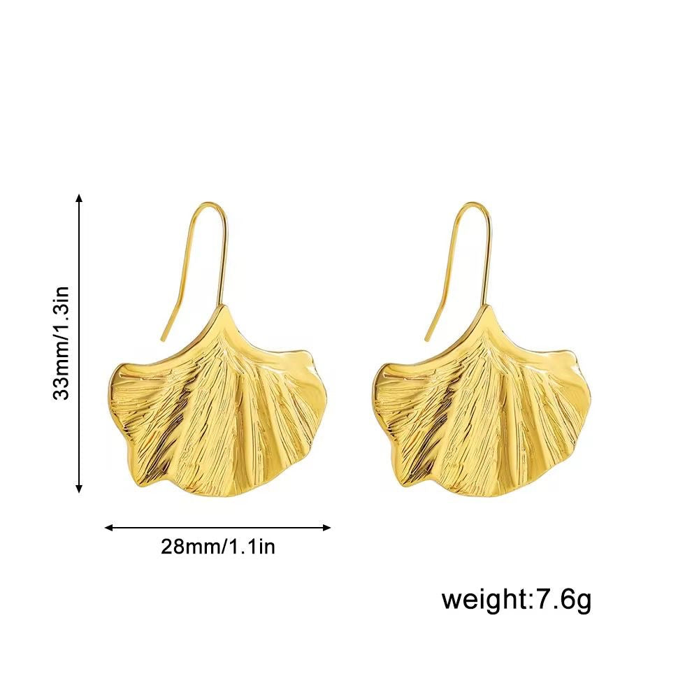 Crinkle Leaf Earrings