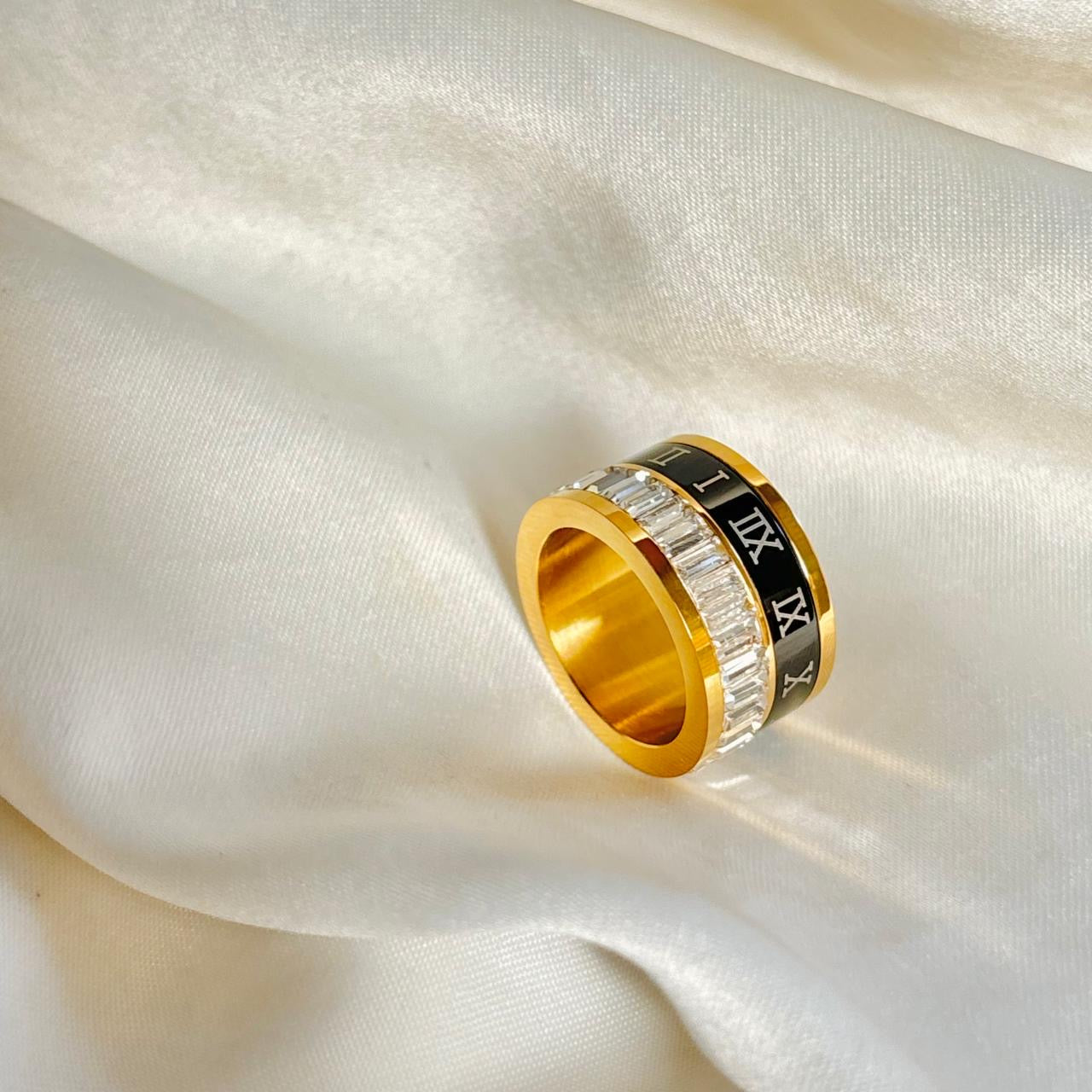 Roman Baguette Stacked Ring -18K