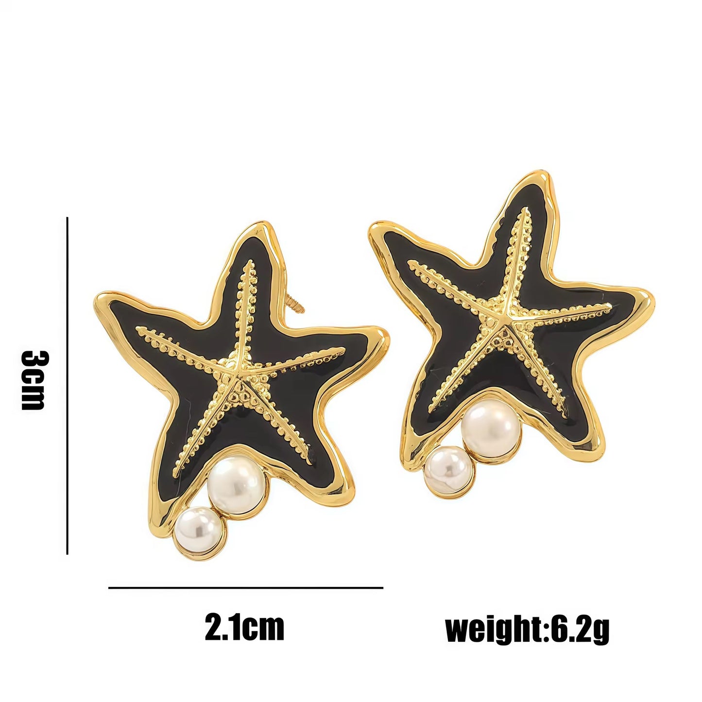 Ocean Star Studs -Black